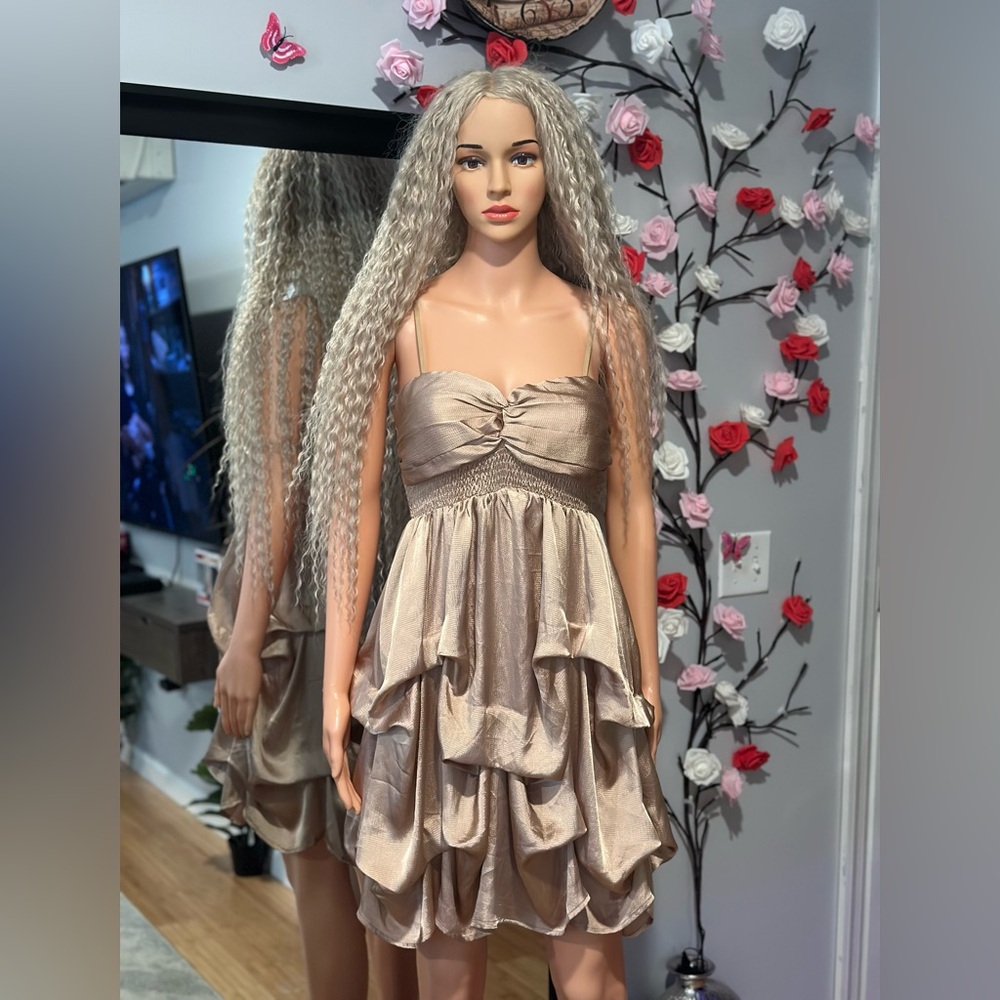 Hot & Delicious Gold Strapless Dress